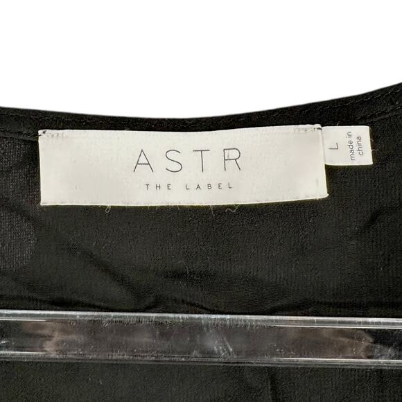 Astr Black and Pink Floral Wrap Blouse - Picture 3 of 6